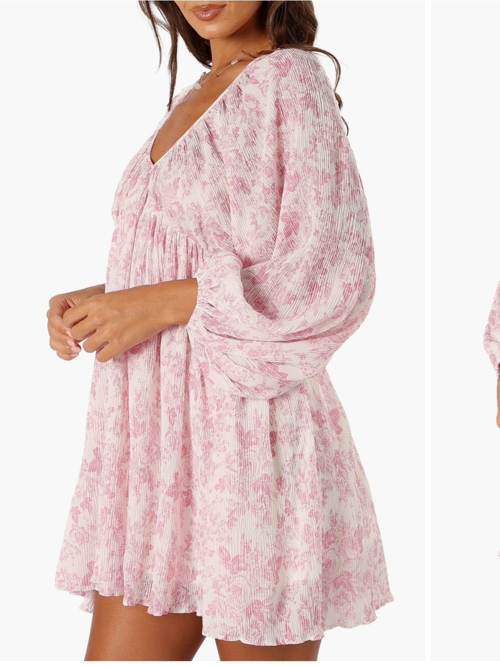 Women's Pink Floral Peasant Dress - Brand: Mable